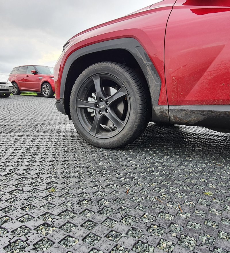 PERFO-AK used for a Crushed Stone Car Park